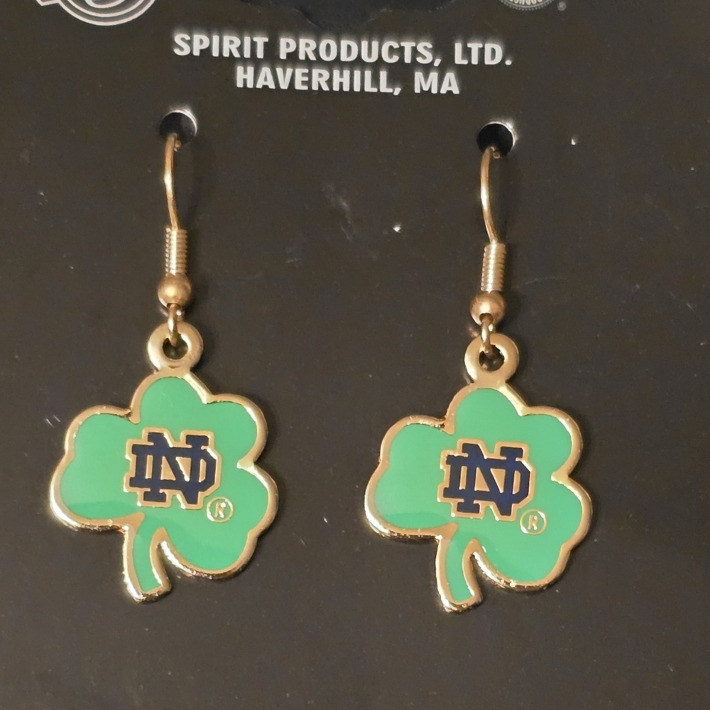 Notre Dame Shamrock Earrings